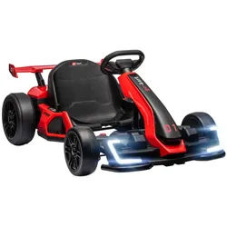 Homcom Kinder-Elektrogokart 24V Motor Rot+Schwarz, Kunststoff, Metall , 76x53.5x120 cm , Freizeit & Co, Gartenspielzeug, Kinder-Elektrofahrzeuge