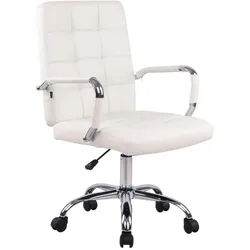 CLP Drehstuhl Lederlook Weiß , Metall , 59x91x63 cm , Büromöbel, Bürostühle, Drehstühle