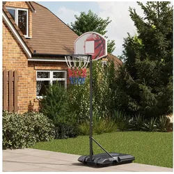 SPORTNOW Basketballständer 179-209 cm höhenverstellbar mit Rollen, Basketballanlage Standfuß (Basketballanlage, 1-St., Basketballkorb), Outdoor, Stahl, Mehrfarbig bunt