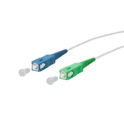 Metz Connect OpDAT Patchkabel Glasfaserkabel, (300.0 cm), SC-S/SC-S APC OS2, 151P7EOEA20E weiß