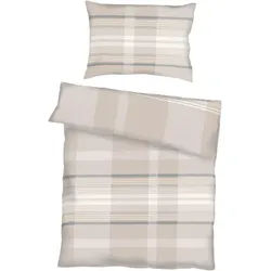 Kaeppel Bettwäsche , Naturfarben , Textil , Graphik , 140x200 cm , bügelleicht , Heimtextilien, Bettwäsche & Leintücher, Bettwäsche, Satin-Bettwäsche