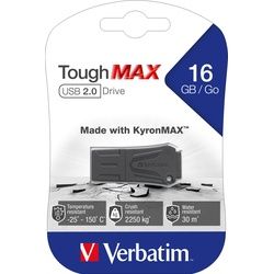 Verbatim USB 2.0 Stick 16GB, ToughMAX, schwarz KyronMAX Thermo Protect, Retail-Blister