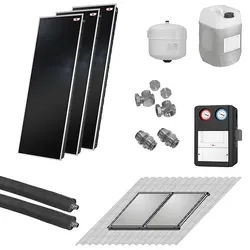 WOLF Solaranlage mit 3 Stk. TopSon F3-1 Kollektoren, SM1-2 Regelung und Zubehör zur solaren Nachrüstung - 2486517W05