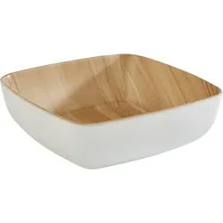 APS Servierschale Frida, Melamin, (1-tlg), Holzoptik innen, 16x16 cm weiß