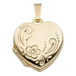 JOBO Medallionanhänger Anhänger Medaillon Herz, 333 Gold gelb|goldfarben