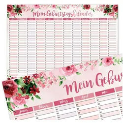 younikat ewige Kalender Geburtstagskalender Rosen Motiv I DIN A3