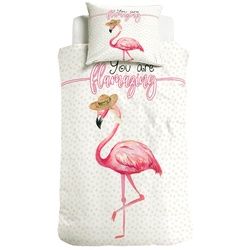 Little Monster Kinderbettwäsche Little Monster You are Flamazing Bettwäsche-Set, Ránforce, 2 teilig rosa|weiß