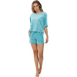 Rebelle Hausanzug Kurzer Damen Strandanzug (2 tlg) Nikki Qualität blau 38