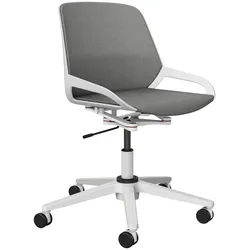 Aeris Drehstuhl , Weiß, Hellgrau , Metall, Kunststoff , Drehkreuz , 70x68x40 cm , Made in Germany , Typenauswahl, Wippfunktion, Sitzfläche 360° drehbar , Büromöbel, Bürostühle, Drehstühle