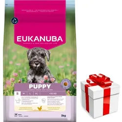 EUKANUBA Growing Puppy Kleine Rasse 3kg Huhn + Überraschung für den Hund