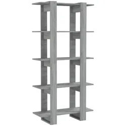 vidaXL Regal NA Standregal Bücherregal Raumteiler grau 80x30x160 cm Spanplatte grau