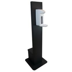 Euraneg Desinfektionssäule, Edelstahl SD110, Hochwertige Desinfektionssäule in schlichtem und modernen Design, 1 Stück - Farbe: schwarz
