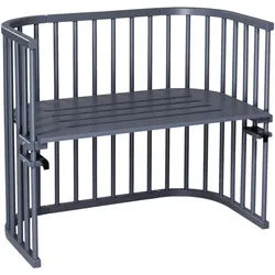 Babybay Beistellbett , Grau, Schieferfarben , Holz , Buche , 54x79x94 cm , EN 71 , Lattenrost stufenlos höhenverstellbar, zur Sitzbank umbaubar, zum Gitterbett umbaubar, sehr stabil , Holzmöbel, Holzbetten, Gitterbetten Holz