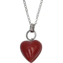 Herzkette FIRETTI "Schmuck Geschenk Big Red Heart", rot (metallfarben, rot), Halsketten, Damen, Kunststoff Metall, L: 88, Kunststoff, Metall, Herzkette