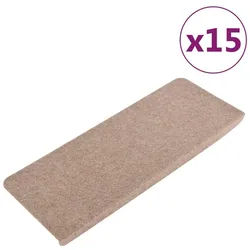 vidaXL Stufenmatte 65 x 245 x 35 cm Stufenmatten Selbstklebend 15 Stk 65x28 cm Beige Trep beige