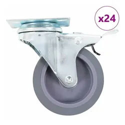vidaXL Schwerlastrolle 24 Stk. Lenkrollen 75 mm, (24-St) grau