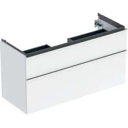 Geberit iCon Unterschrank für den Waschtisch, 2 Schubladen, 118,4x61,5x47,6 cm, 502306, 502.306.01.2, Farbe: Front/Korpus: weiß/lackiert hochglänzend, Griff: glanzverchromt