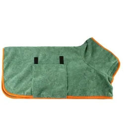 Jumpeak Hundebademantel Bademantel Hund, Hundehandtuch, Hundebademantel für große Hunde, Voll-einhüllend, Hochsaugend, Schnell-trocknend,Für Hunde & Katzen grün l