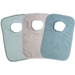 Lätzchen WÖRNER "Riesen-Schlupflatz 3er Pack", Baby, mint, greige, Baumwolle, Lätzchen, maschinenwaschbar, trocknergeeignet