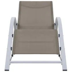 vidaXL Gartenliege, Sonnenliege Textilene und Aluminium Taupe