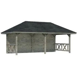 Palmako Pavillon Bianca 16,6 m2 Set 2 Grau tauchimprägniert
