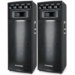 McGrey PowerDJ 2-Etagen DJ PA Box Tower Party-Lautsprecher (N/A, 200 W, 2x 30cm (12 zoll) Subwoofer 2-Wege System, Holzgehäuse) schwarz