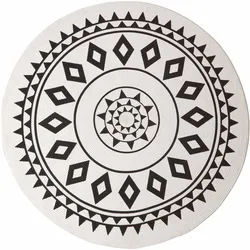 TEPPICH Lia geflochten mit Mandala-Muster rund 200 cm