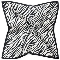 MayTree Seidentuch quadratisch,Zebra, 53x53 cm, Nickituch, Bandana-Schal, (Stück), 100% Seide schwarz