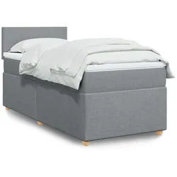 vidaXL Boxspringbett, Boxspringbett mit Matratze Hellgrau 80x200 cm Stoff