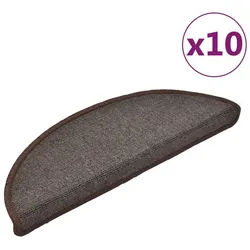 vidaXL Stufenmatte 65 x 24 x 4 cm Stufenmatten 10 Stk 65x28 cm Kaffeebraun Stufenteppich braun