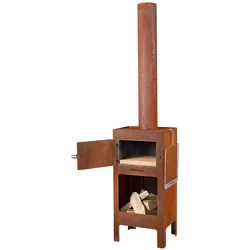 Outdoorofen Weltevree grau, Designer VanHoffOntwerpen, 190x43x33 cm
