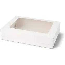 Greenbox 12er Cupcake-Boxen, Zellulose-Fenster, weiß , Nachhaltige Gebäckboxen für den Einmalgebrauch, 1 Karton = 100 Stück
