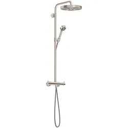 hansgrohe AXOR One Showerpipe mit Thermostat und Kopfbrause 280 1-jet, 48794800, Farbe: Stainless Steel Optic