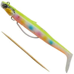 Savage Gear Kunstköder Savage Gear Sandeel V2 weedless - 2 Gummifische + 1 Jigkopf 11.5cm / 22g / Lemon Candy