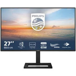 Philips LED 27E1N1300AE - 68.7 cm (27) - 1920 x 1080 Full HD TFT-Monitor (1920 x 1080 px, Full HD, 4 ms Reaktionszeit, 100 Hz, IPS, Lautsprecher, HDCP, Höhenverstellbar) schwarz