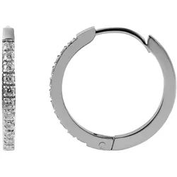 Adelia ́s Paar Creolen Damen Ohrringe – Creole aus Edelstahl mit Strass, Eine schöne Geschenkidee für jeden Anlass silberfarben