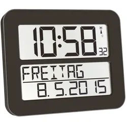 TFA Dostmann Wanduhr TFA Dostmann 60.4512.01 Funk Wanduhr 25.8 mm x 21.2 mm x 3 mm Schwarz