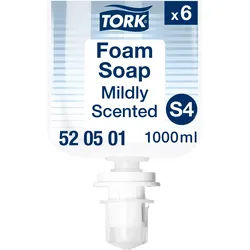 Tork Mild Duftende Hand Schaumseife S4, reduziert Verbrauch, 6 × 1.000 ml, 52050...