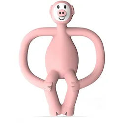 Matchstick Monkey Beißring / Zahnungshilfe für wundes Zahnfleisch verschiedene Tiermotive 1 St rosa