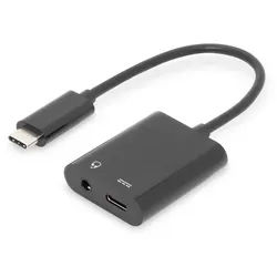 Digitus USB Type-C Adapter / Konverter, Type-C auf USB Type-C + 3.5mm Klinke