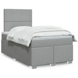 vidaXL Boxspringbett, Boxspringbett mit Matratze Hellgrau 120x190 cm Stoff
