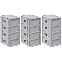PROREGAL 12x Eurobox NextGen Portable | HxBxT 23,5x40x60cm | 44 Liter | Eurobehälter, Transportbox, Transportbehälter, Stapelbehälter