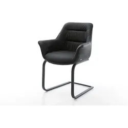 Freischwinger Kaira-Flex Echt-Leder Schwarz Freischwinger flach Schwarz