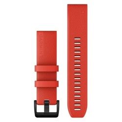 QuickFit 22-Uhrenarmbänder Rot mit Teilen aus schwarzem Edelstahl