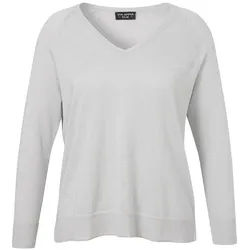 VIA APPIA DUE V-Ausschnitt-Pullover mit silbernem Lurex-Glitzer-Effekt silberfarben 48
