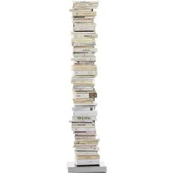 Opinion Ciatti Büchersäule Ptolomeo silber, Designer Bruno Rainaldi, 160x35x35 cm