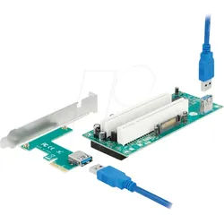 DELOCK 90066 - Konverter PCIe x1 Karte > 2 x intern PCI, Riser, 60 cm Kabel