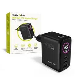 65W GaN Display Charger PW20 - 2x USB-C + USB-A