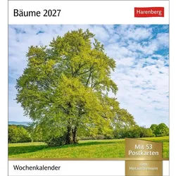 Harenberg Kalender Verlag Wandkalender Bäume Postkartenkalender 2027 - Wochenkalender mit 53 Postkarten