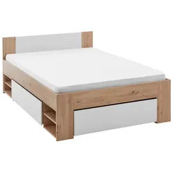 Bett Azurro 2-140 Weiß/Eiche Artisan